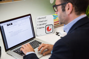 Adult using Time Timer to help with work tasks