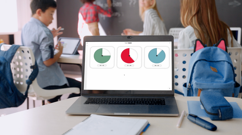 Laptop using the time timer enterprise app 